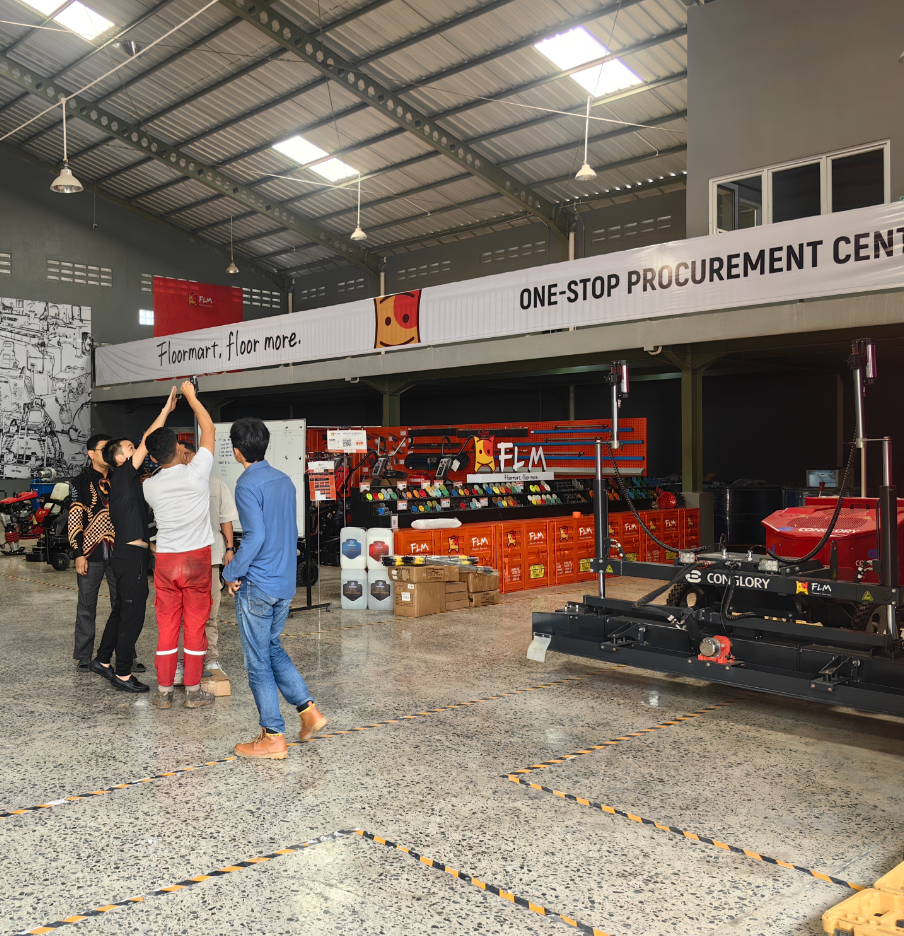 FLM Conducts On-Site Laser Screed Training for Team in Indonesia